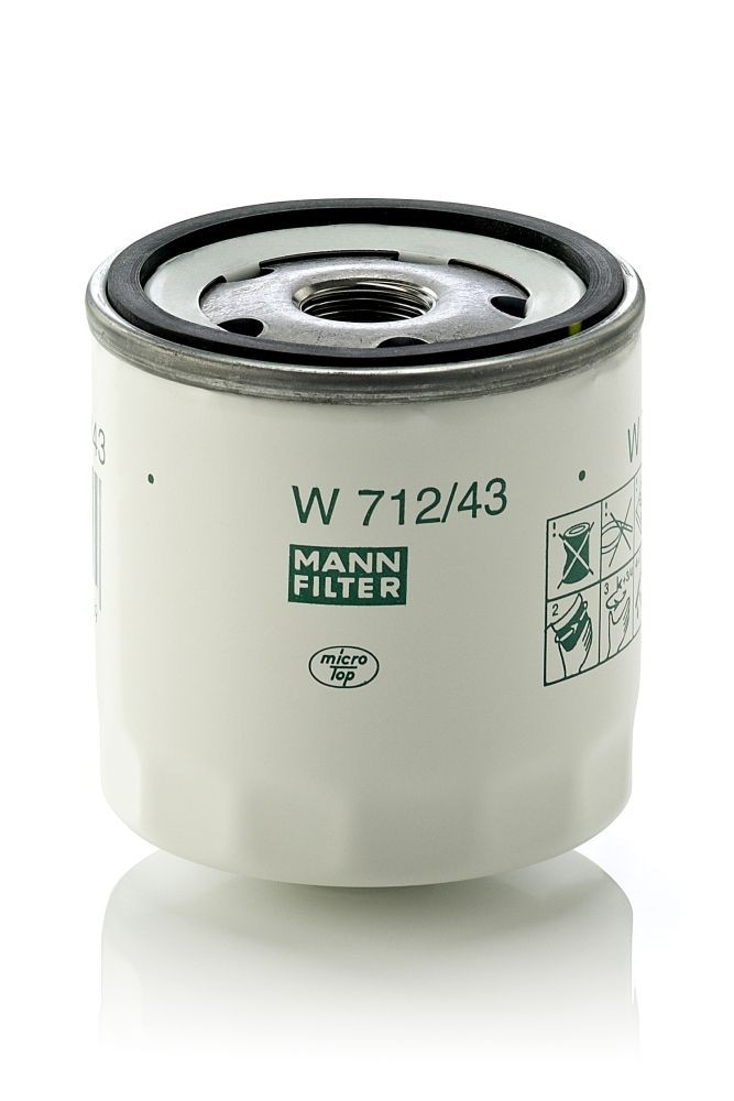 Filtro de aceite para motor MANN-FILTER W712/43 conocimiento experto