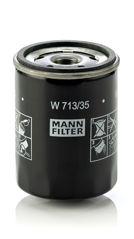 MANN-FILTER  W 713/35 Filtro olio Ø: 76mm, Diametro esterno 1: 71mm, Ø: 76mm, Diametro interno 2: 62mm, Alt.: 100mm