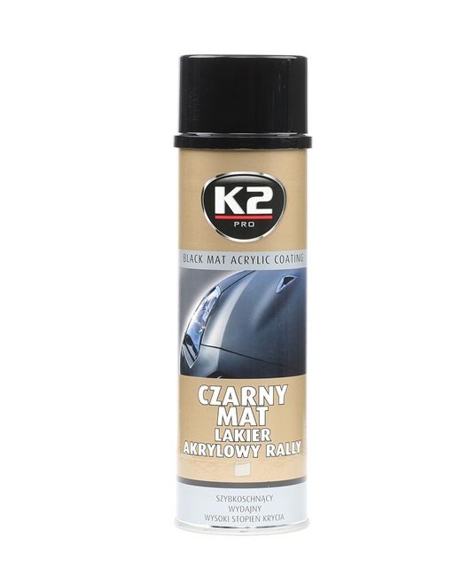 Automotive paints K2 L340 for car (Spraycan, Black, BLACK MATTE, Contents: 500ml)