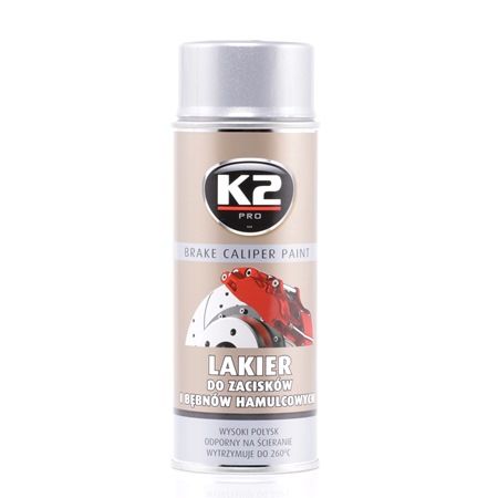 Pintura pinza de freno K2 L346SR para auto (Bote aerosol, plateado, Contenido: 400ml)