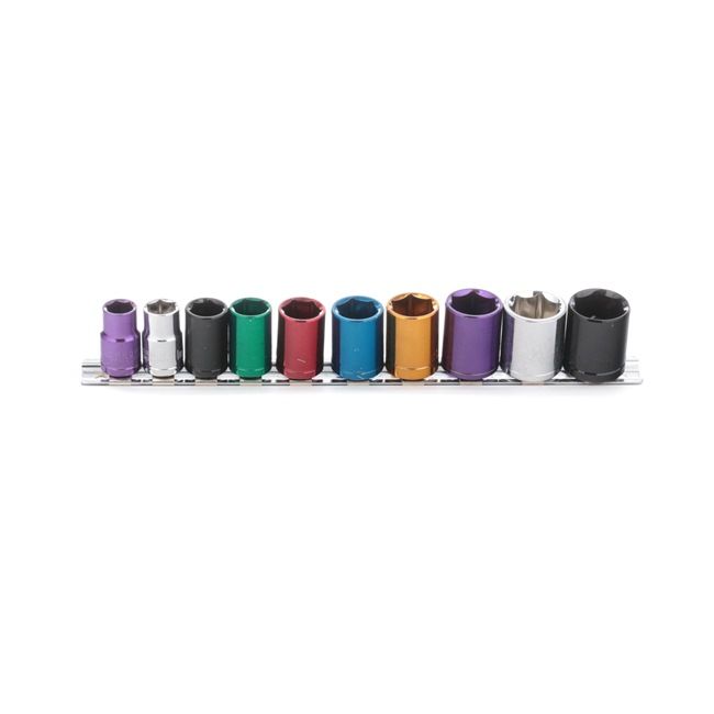 Steeksleutelset Afmetingen aandrijfvierkant: 10 (3/8")mm (inch), Sleutelwijdte: 10, 11, 12, 13, 14, 15, 16, 17, 18, 19 mm