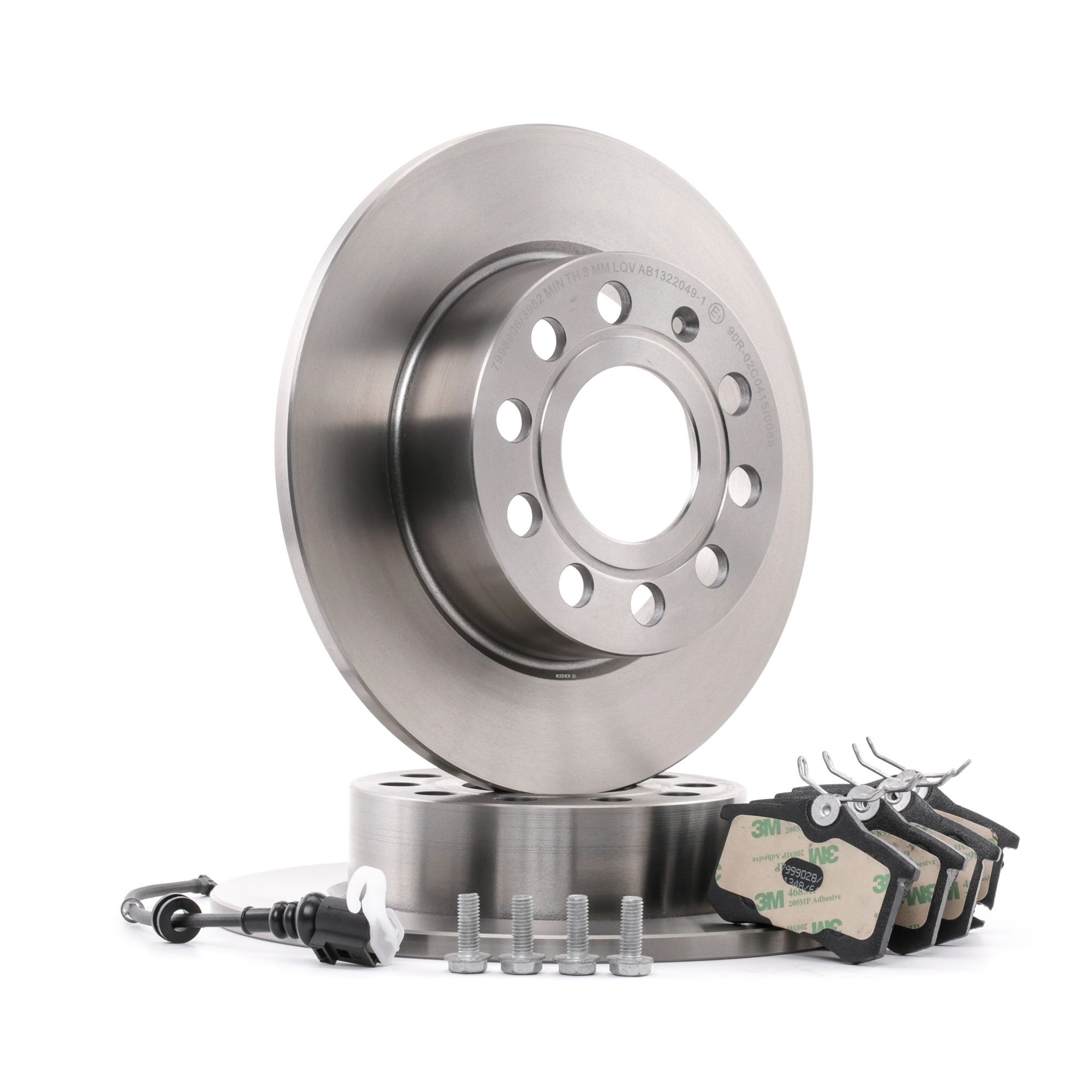 RIDEX Kit de freins, frein à disques 3405B0344 VW,SKODA,AUDI,GOLF IV 1J1,GOLF V 1K1,GOLF VI 5K1,GOLF