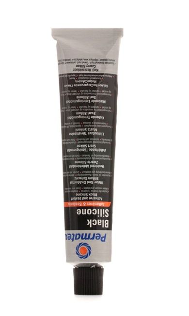 Sellador de juntas PERMATEX 60-011 para auto (Tubo, negro, Silicona, Contenido: 85ml, resistente al aceite, Resistencia a UV, elástico permanente)