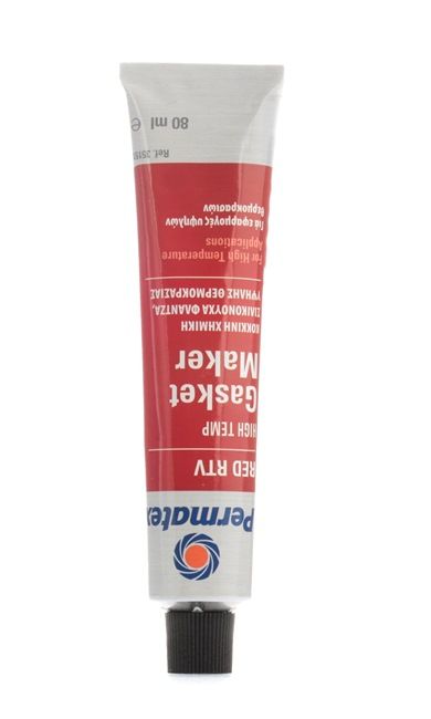 Sellador de juntas PERMATEX 60-012 para auto (Tubo, rojo, Silicona, Contenido: 85ml)