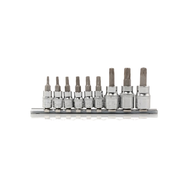 Socket Set Spanner size: 1/4: T10, T15, T20, , T25, T27, T30, 3/8: T40, T45, T50
