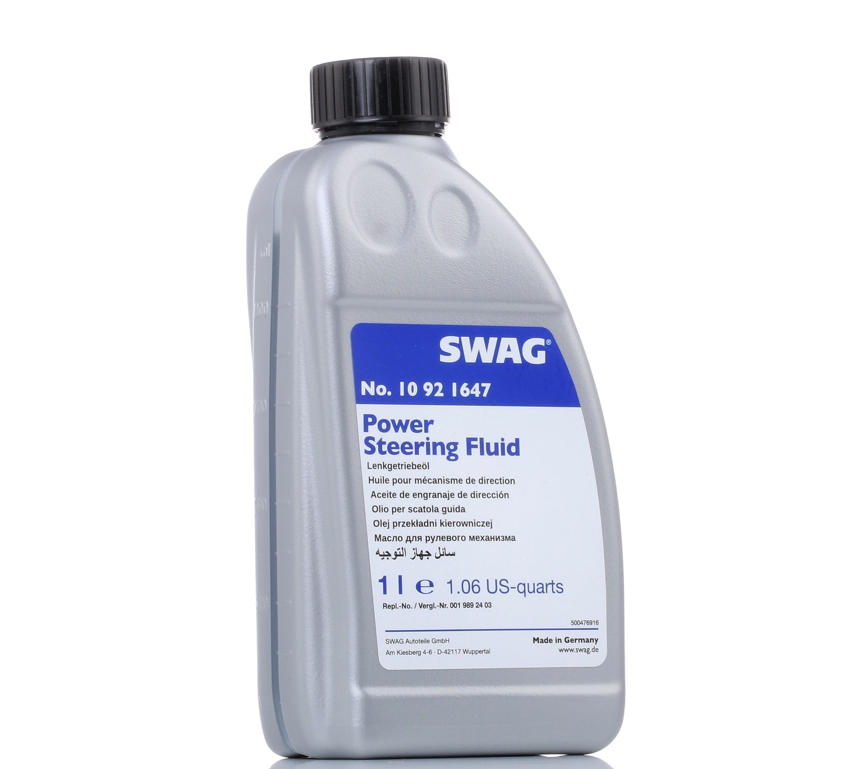SWAG Huile hydraulique 10 92 1647 MERCEDES-BENZ,CLASE C W203,CLASE E W211,CLASE C W204,CLASE A W168,