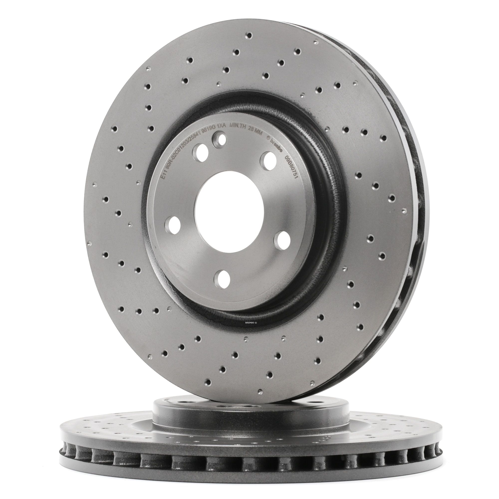BREMBO Disques De Frein 09.B807.51 Frein à Disque,Disque de frein MERCEDES-BENZ,CLASE A W176,CLASE B
