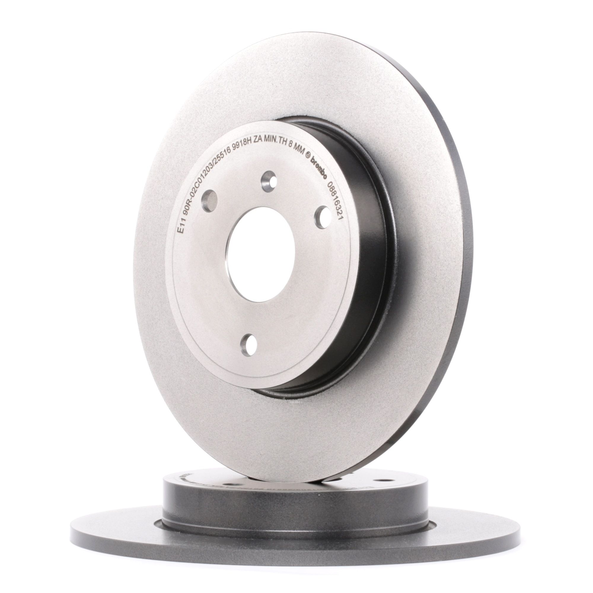 2 Bremsscheibe BREMBO 08.8163.21 COATED DISC LINE passend für SMART
