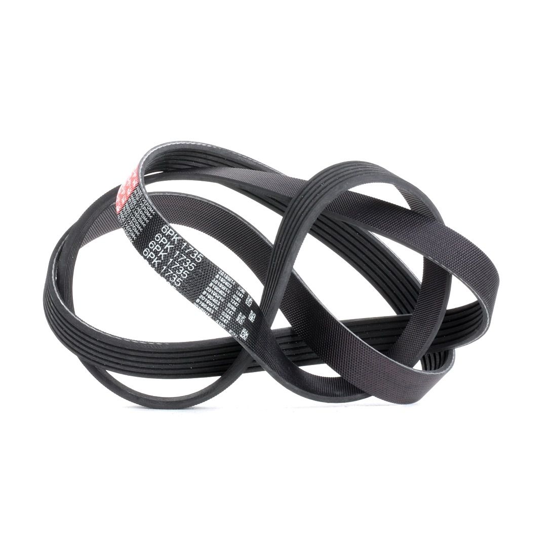 GATES Courroie Trapézoïdale à Nervures 6PK1735 VW,AUDI,BMW,GOLF V 1K1,POLO 9N_,TOURAN 1T1, 1T2,GOLF 