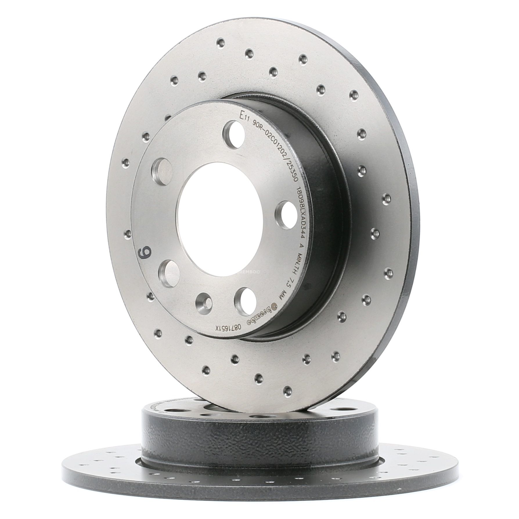 BREMBO Disques De Frein 08.7165.1X Frein à Disque,Disque de frein VW,SKODA,AUDI,GOLF IV 1J1,POLO 9N_