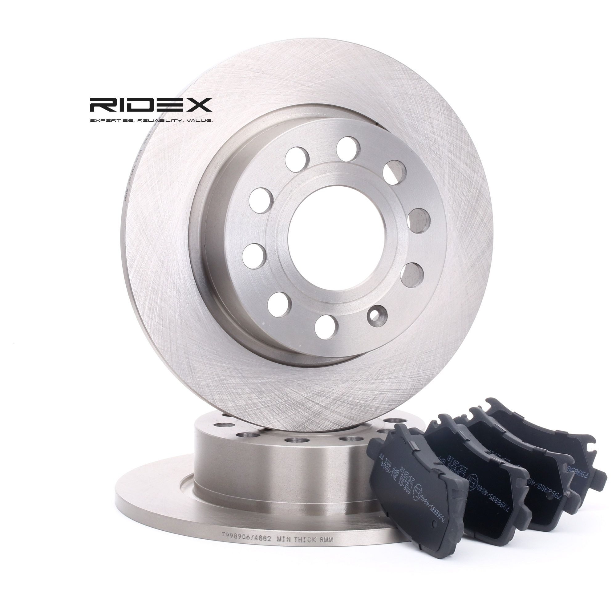 RIDEX Kit de freins, frein à disques 3405B0023 VW,SKODA,AUDI,GOLF V 1K1,GOLF VI 5K1,GOLF VII 5G1, BE