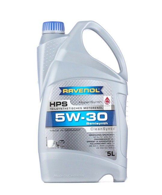 RAVENOL Aceite de motor 1111117-005-01-999 Aceite motor DODGE DURANGO 2007 ac 5W-30, Capacidad: 5L, aceite parcialmente sintético 1111117-005-01-999