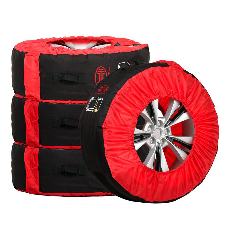 Image of HEYNER Set borsa per pneumatici nero/rosso 735100 Copri pneumatici