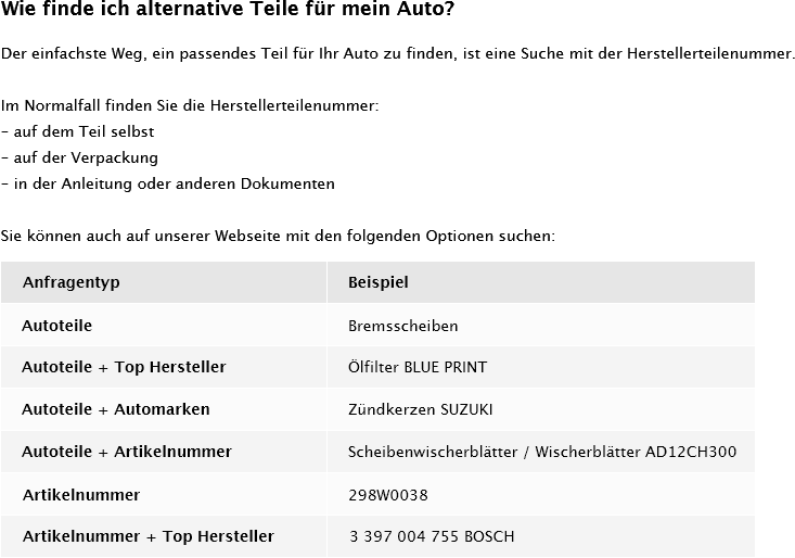 OEN 1K6827505F9B9 - Wie finde ich alternative Teile für mein Auto?