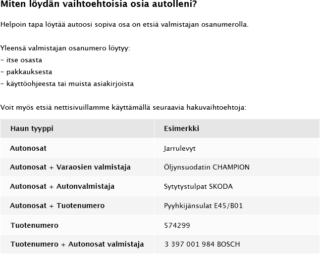 OEN 1J0955205A9B9 - Miten löydän vaihtoehtoisia osia autolleni?